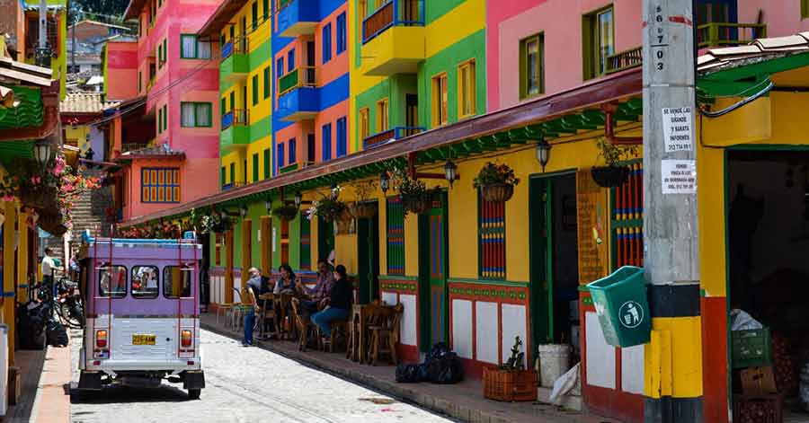 colourful town in Colombia