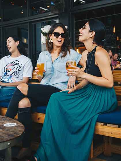 Attractive Colombian women hanging out